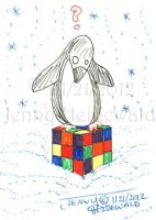 Penguin Trying to Solve a Rubiks Cube